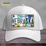 Nebraska Strip Art Novelty License Plate Hat Tag Cotton / White