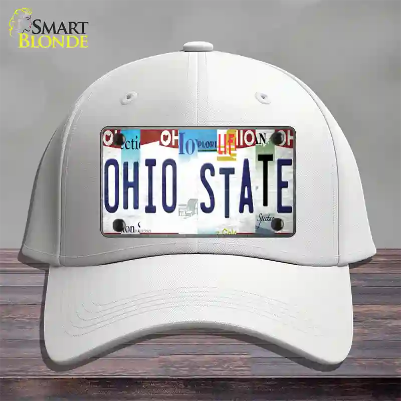 Ohio State Strip Art Novelty License Plate Hat Tag Cotton / White