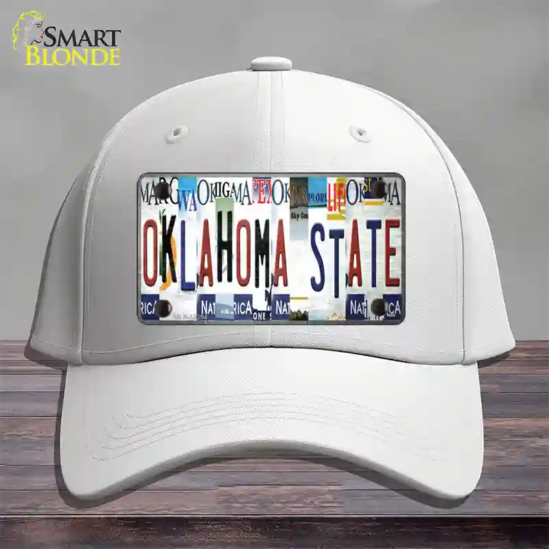 Oklahoma State Strip Art Novelty License Plate Hat Tag Cotton / White