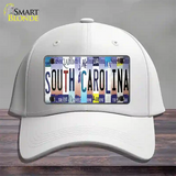 South Carolina Strip Art Novelty License Plate Hat Tag Cotton / White