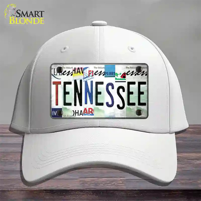 Tennessee Strip Art Novelty License Plate Hat Tag Cotton / White