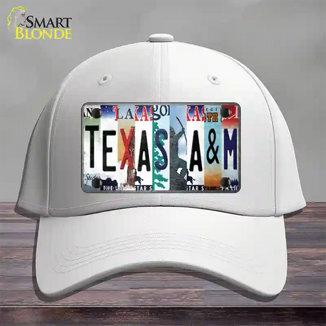 Texas A&M Strip Art Novelty License Plate Hat Tag Cotton / White