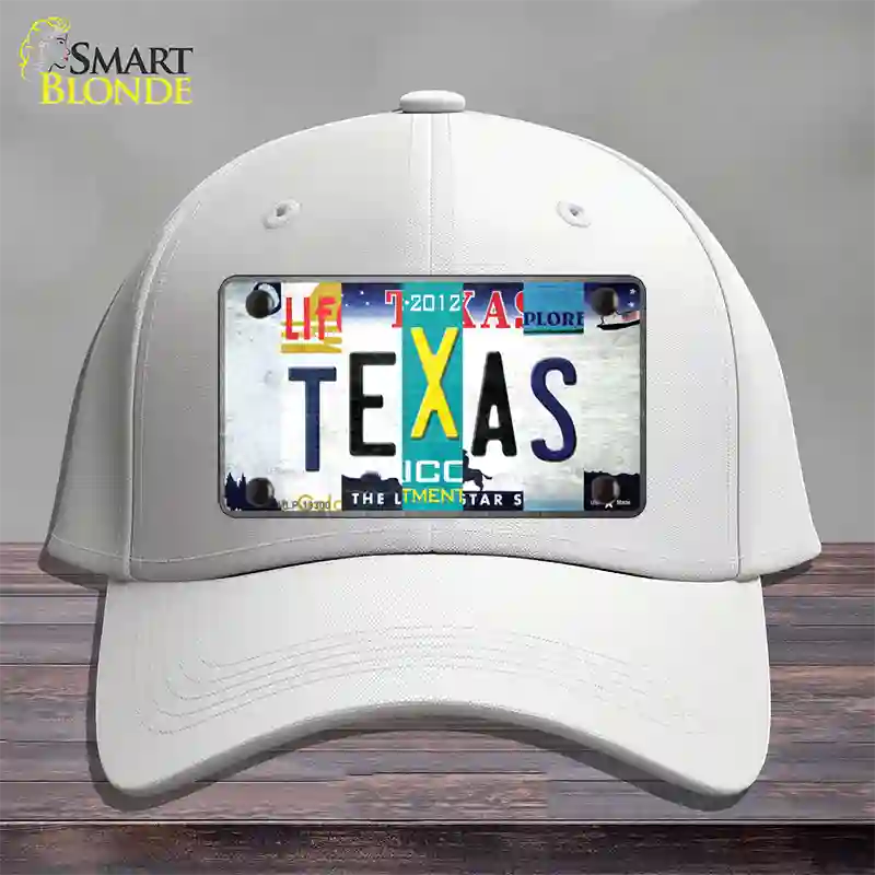 Texas Strip Art Novelty License Plate Hat Tag Cotton / White