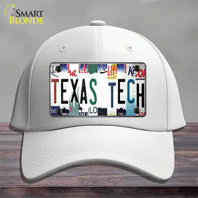 Texas Tech Strip Art Novelty License Plate Hat Tag Cotton / White