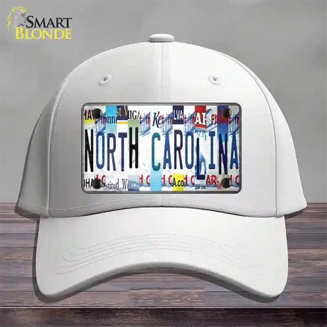 North Carolina Strip Art Novelty License Plate Hat Tag Cotton / White