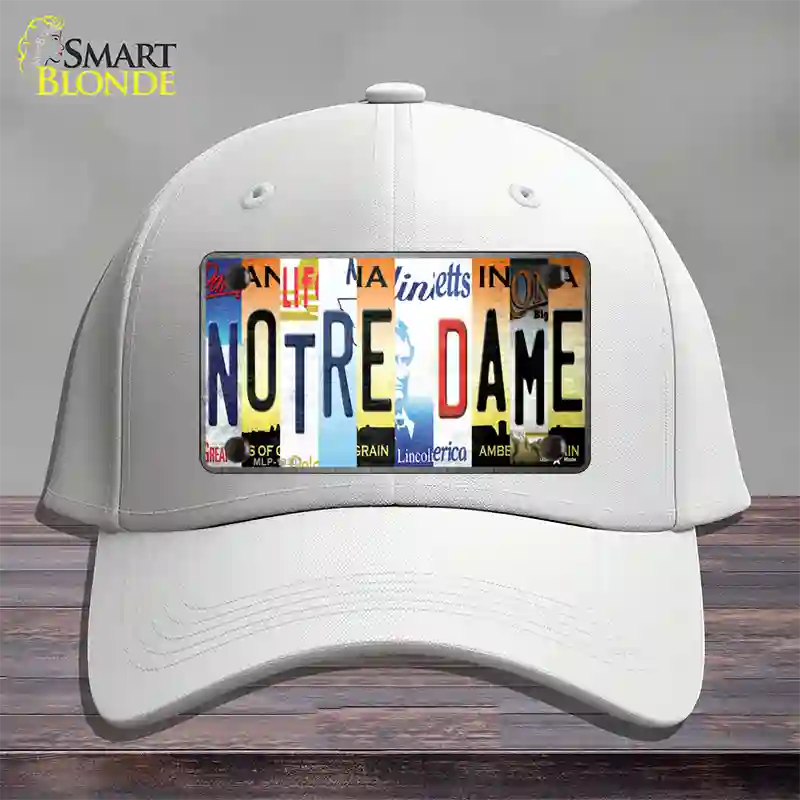 Notre Dame Strip Art Novelty License Plate Hat Tag Cotton / White