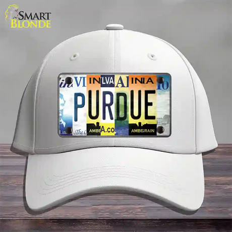 Purdue Strip Art Novelty License Plate Hat Tag Cotton / White