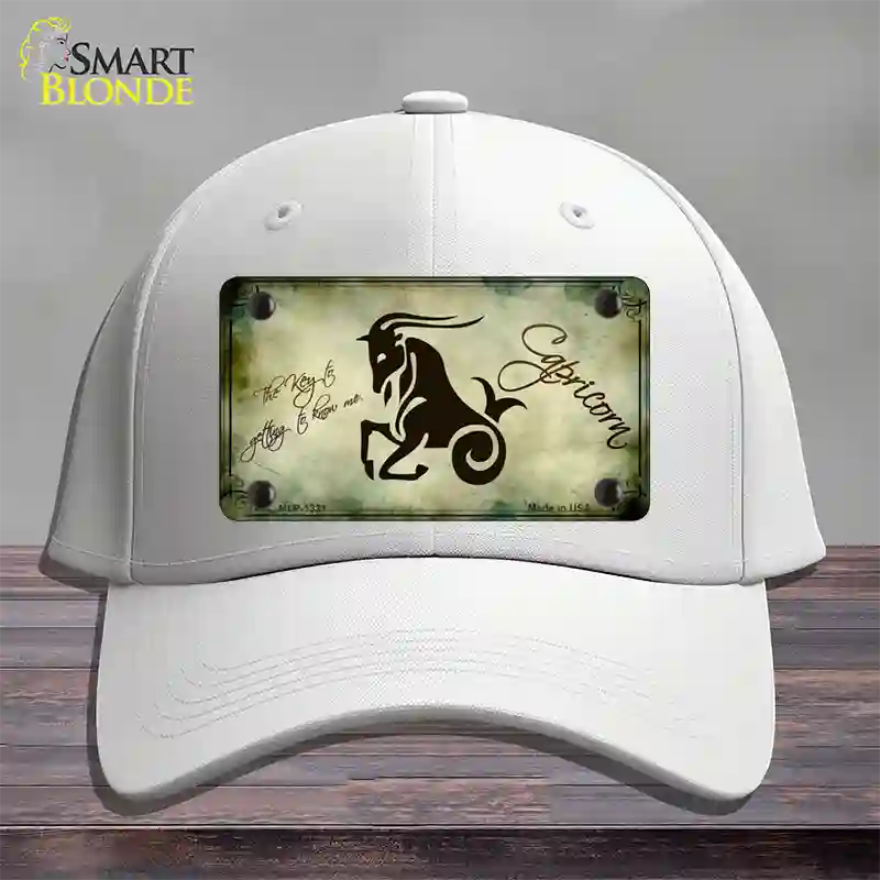 Capricorn Zodiac Novelty License Plate Hat Cotton / White