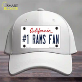 Number 1 Rams Fan Novelty License Plate Hat Tag Cotton / White