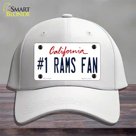 Number 1 Rams Fan Novelty License Plate Hat Tag Cotton / White