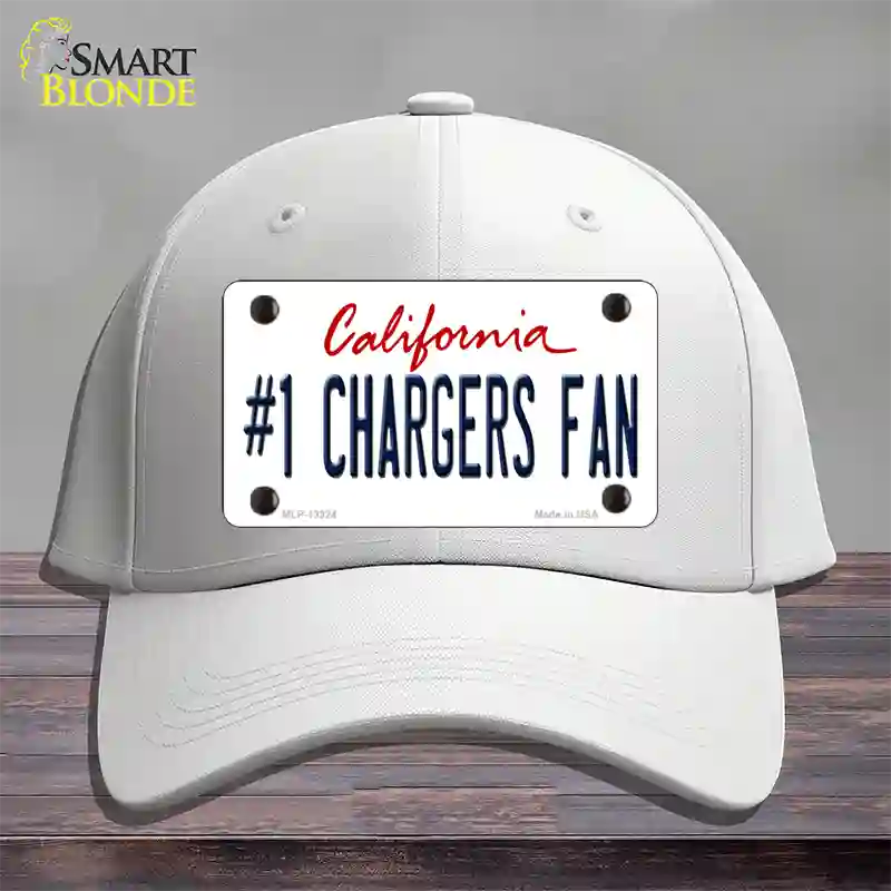 Number 1 Chargers Fan Novelty License Plate Hat Tag Cotton / White