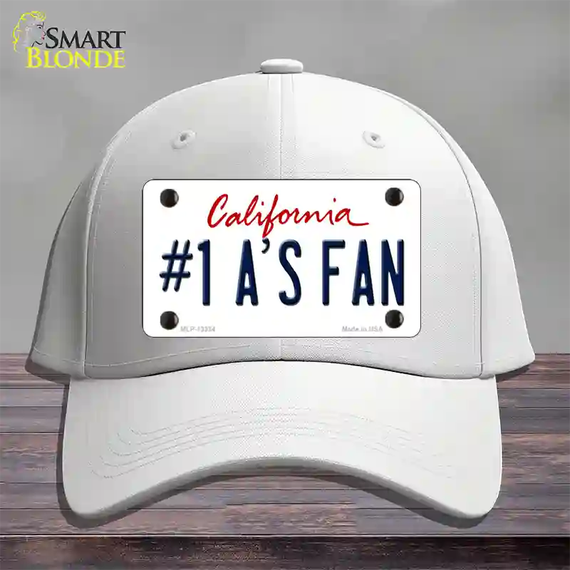 Number 1 Athletics Fan Novelty License Plate Hat Tag Cotton / White