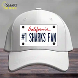 Number 1 Sharks Fan Novelty License Plate Hat Tag Cotton / White