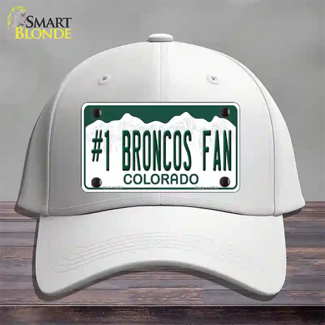 Number 1 Broncos Fan Novelty License Plate Hat Tag Cotton / White