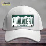 Number 1 Avalanche Fan Novelty License Plate Hat Tag Cotton / White