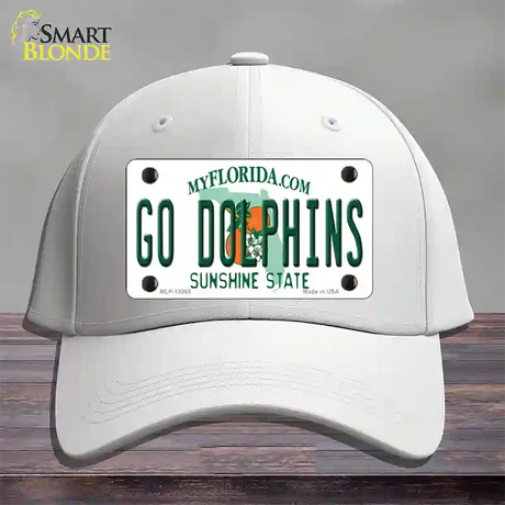 Go Dolphins Novelty License Plate Hat Tag Cotton / White