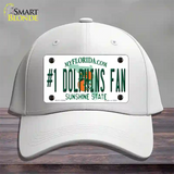 Number 1 Dolphins Fan Novelty License Plate Hat Tag Cotton / White