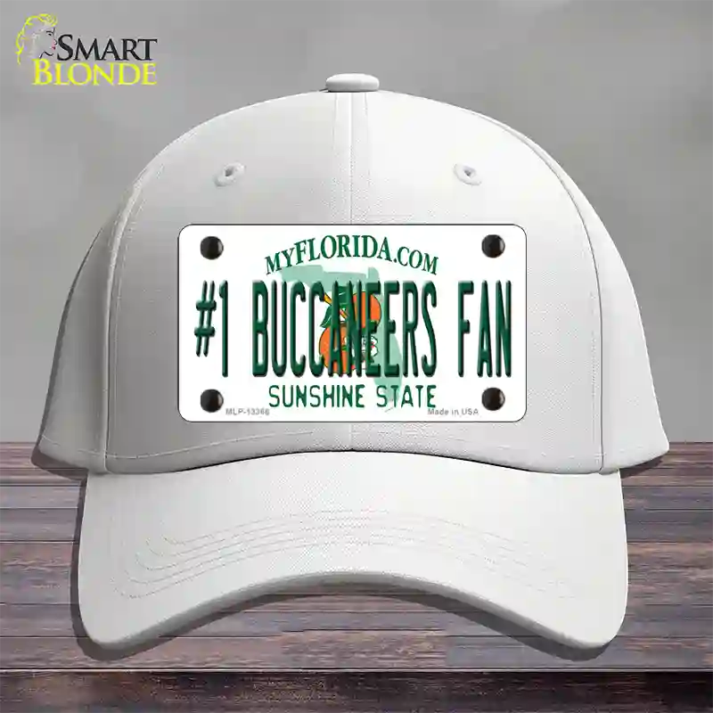 Number 1 Buccaneers Fan Novelty License Plate Hat Tag Cotton / White