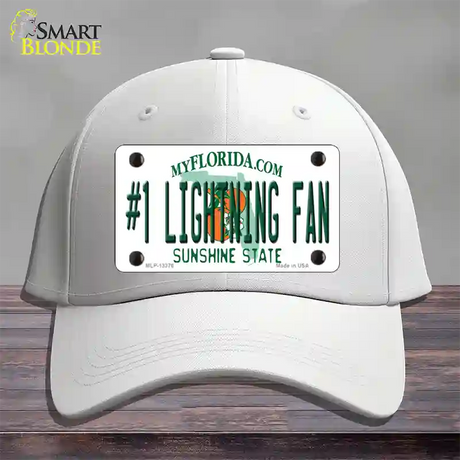 Number 1 Lightning Fan Novelty License Plate Hat Tag Cotton / White