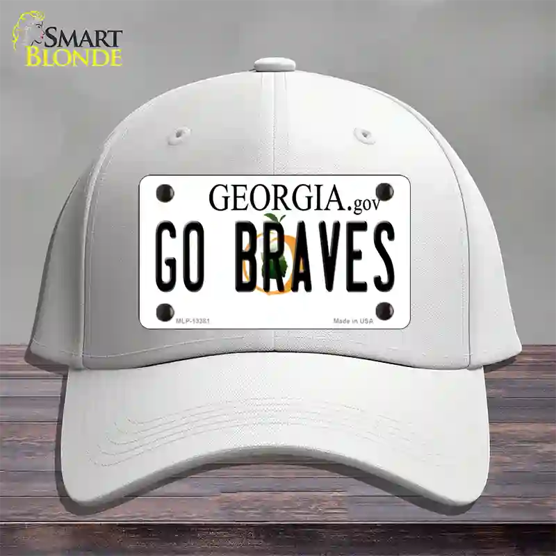 Go Braves Novelty License Plate Hat Tag Cotton / White