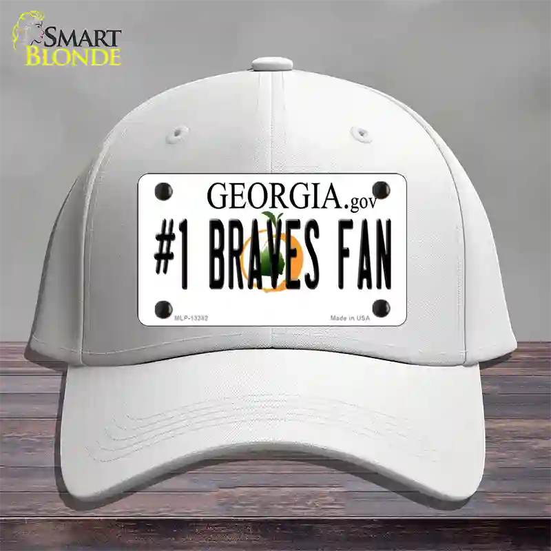 Number 1 Braves Fan Novelty License Plate Hat Tag Cotton / White