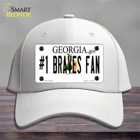 Number 1 Braves Fan Novelty License Plate Hat Tag Cotton / White