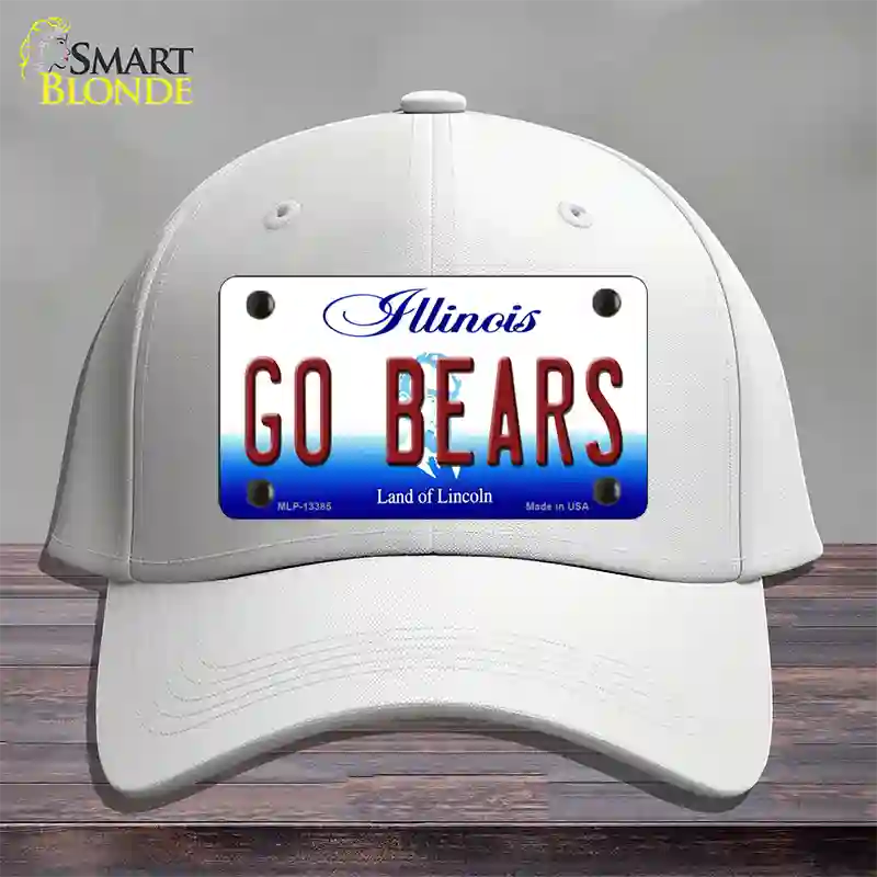 Go Bears Novelty License Plate Hat Tag Cotton / White