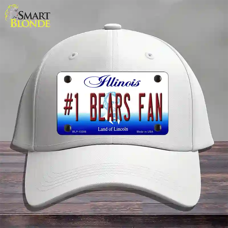 Number 1 Bears Fan Novelty License Plate Hat Tag Cotton / White