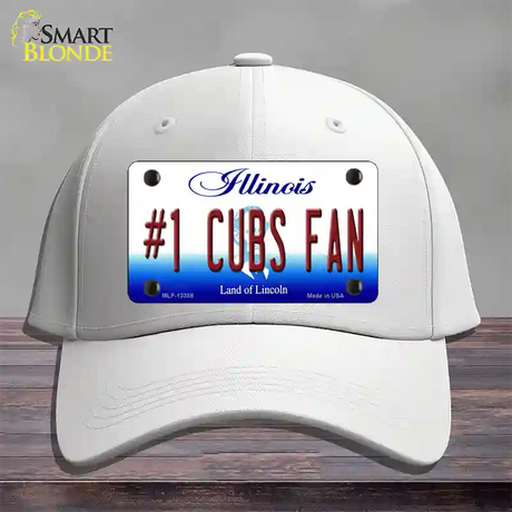 Number 1 Cubs Fan Novelty License Plate Hat Tag Cotton / White