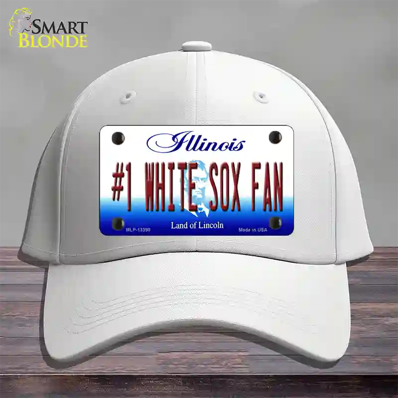 Number 1 White Sox Fan Novelty License Plate Hat Tag Cotton / White