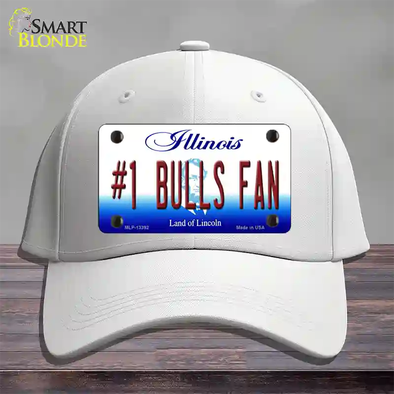 Number 1 Bulls Fan Novelty License Plate Hat Tag Cotton / White