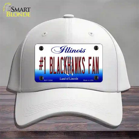 Number 1 Blackhawks Fan Novelty License Plate Hat Tag Cotton / White