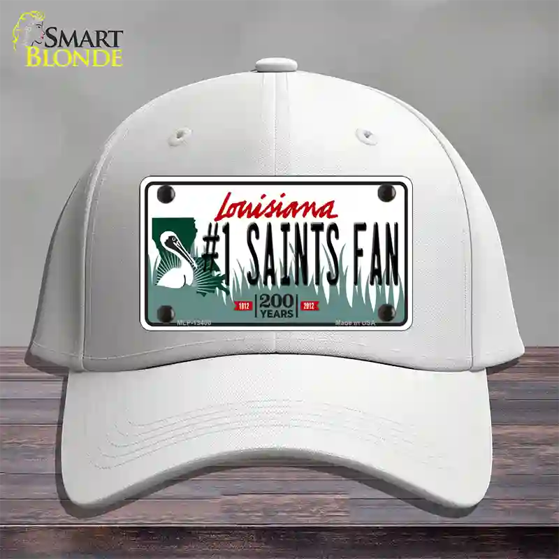 Number 1 Saints Fan Novelty License Plate Hat Tag Cotton / White