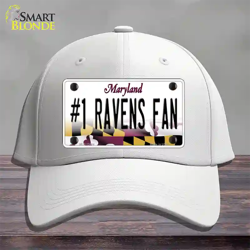 Number 1 Ravens Fan Novelty License Plate Hat Tag Cotton / White