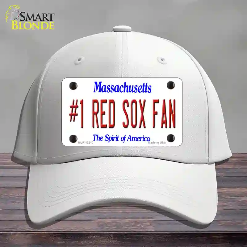 Number 1 Red Sox Fan Novelty License Plate Hat Tag Cotton / White