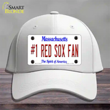 Number 1 Red Sox Fan Novelty License Plate Hat Tag Cotton / White