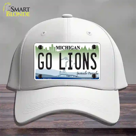 Go Lions Novelty License Plate Hat Tag Cotton / White