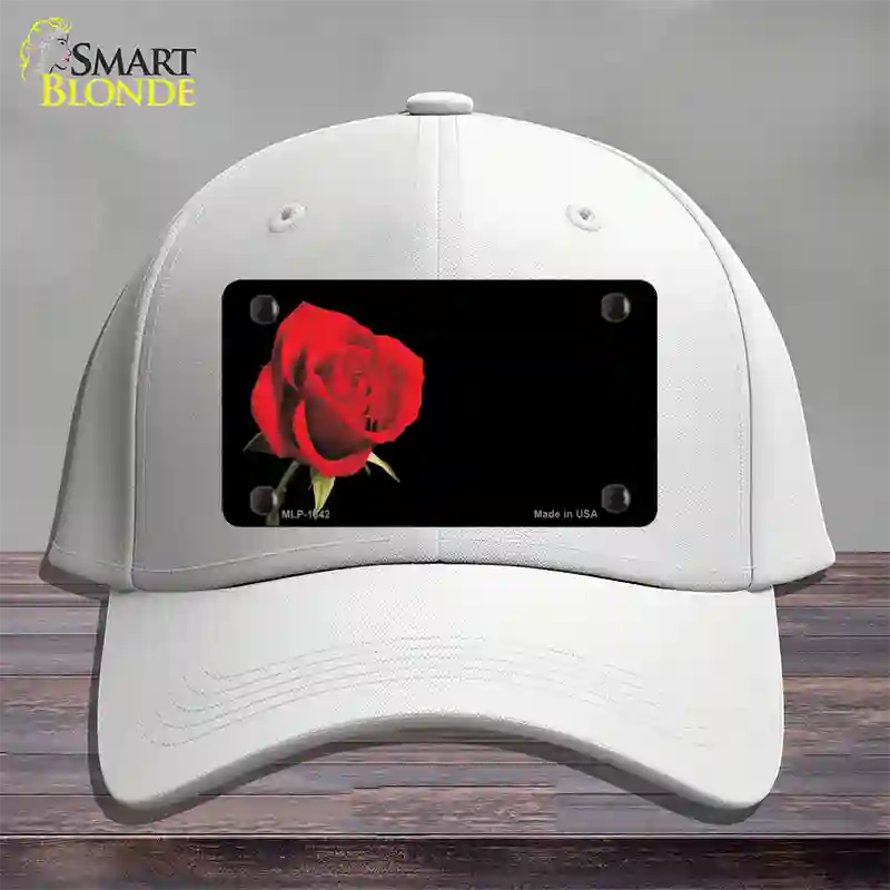 Rose Offset Novelty License Plate Hat Cotton / White