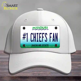 Number 1 Chiefs Fan Novelty License Plate Hat Tag Cotton / White