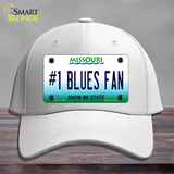 Number 1 Blues Fan Novelty License Plate Hat Tag Cotton / White