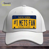 Number 1 Mets Fan Novelty License Plate Hat Tag Cotton / White