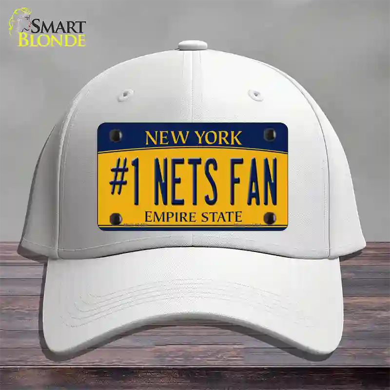 Number 1 Nets Fan Novelty License Plate Hat Tag Cotton / White