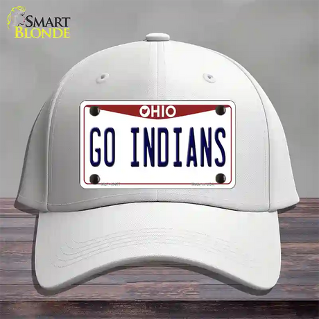 Go Indians Novelty License Plate Hat Tag Cotton / White