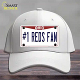 Number 1 Reds Fan Novelty License Plate Hat Tag Cotton / White