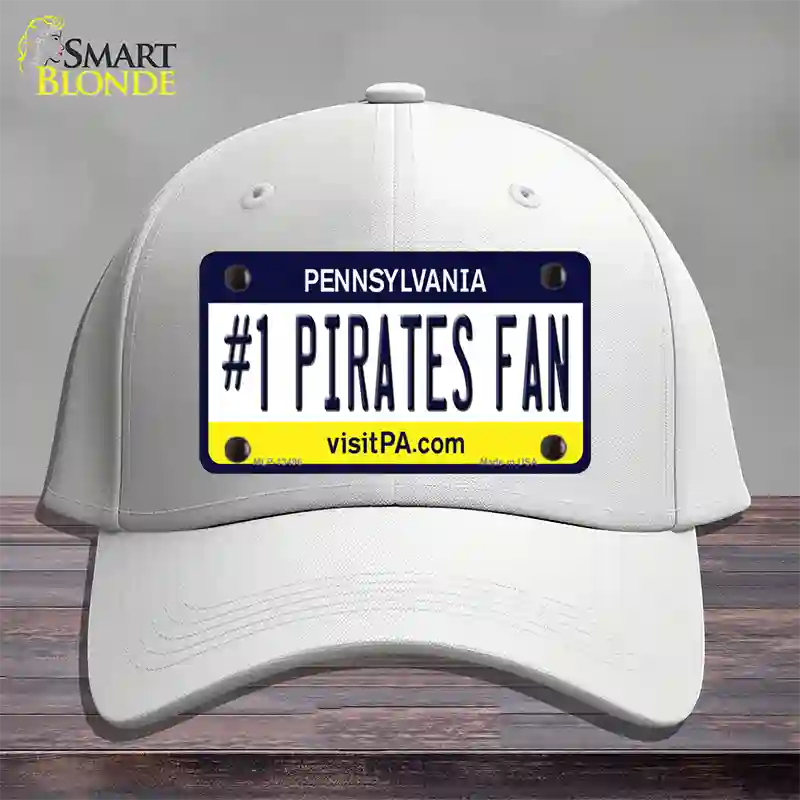 Number 1 Pirates Fan Novelty License Plate Hat Tag Cotton / White