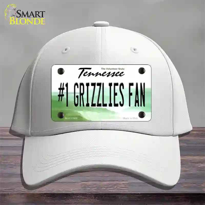 Number 1 Grizzlies Fan Novelty License Plate Hat Tag Cotton / White