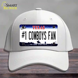 Number 1 Cowboys Fan Novelty License Plate Hat Tag Cotton / White