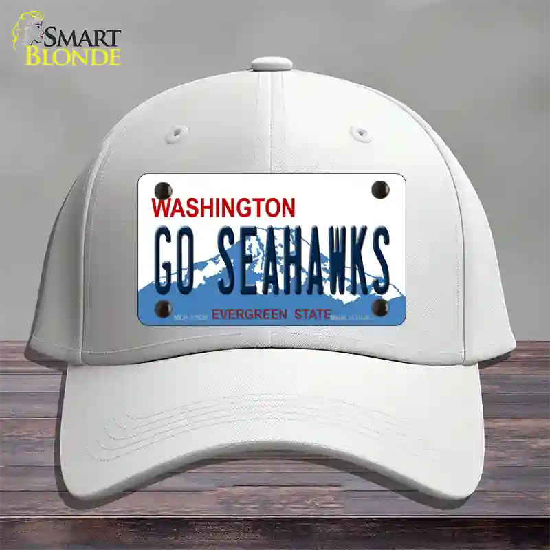 Go Seahawks Novelty License Plate Hat Tag Cotton / White