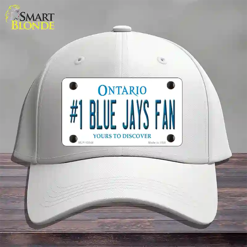 Number 1 Blue Jays Fan Novelty License Plate Hat Tag Cotton / White