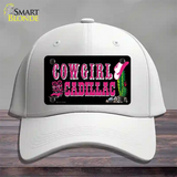 Cowgirl Cadillac Novelty License Plate Hat Cotton / White